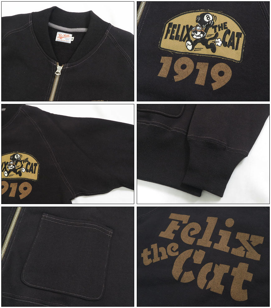 トイズマッコイ TOYS McCOY 長袖 スウェット ジップアップ ヘビーウェイト C-2 FELIX THE CAT フィリックス "1919" TMC2450【2024-25年秋冬新作】