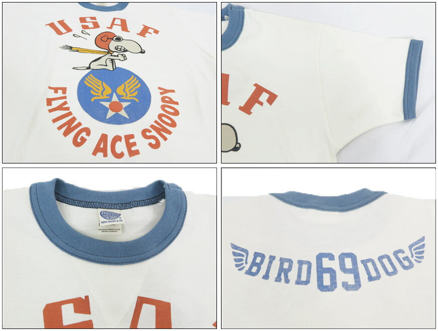トイズマッコイ TOYSMcCOY 半袖 Tシャツ SNOOPY スヌーピー リンガー TEE USAF FLYING ACE TMC2519【2025春夏新作】