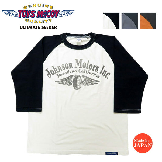 トイズマッコイ TOYS McCOY 6分袖 ラグランスリーブ Tシャツ CROPPED RAGLAN TEE " JOHNSON MOTORS " TMC2532【2025年春夏新作】