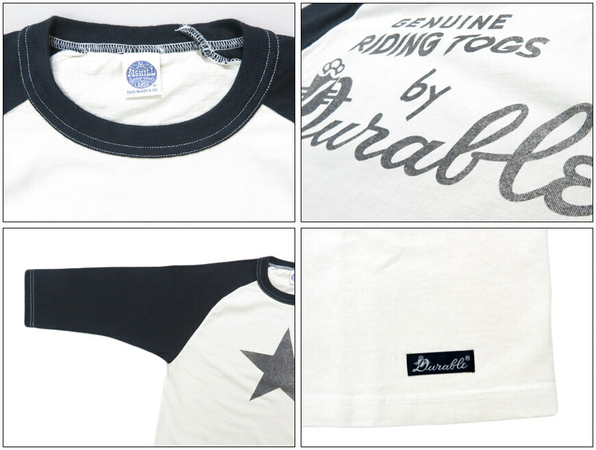 トイズマッコイ TOYS McCOY 6分袖 ラグランスリーブ Tシャツ CROPPED RAGLAN TEE "DURABLE ONE STAR " TMC2534【2025年春夏新作】