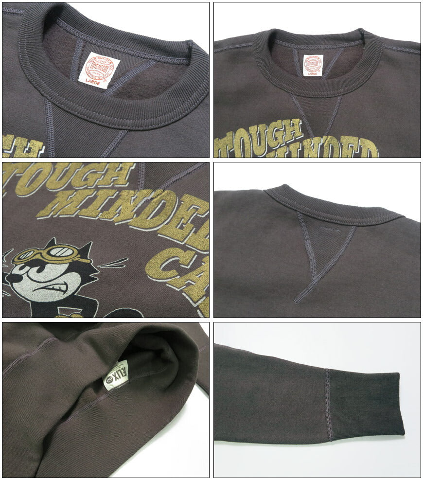 トイズマッコイ TOYS McCOY 長袖 クルーネック スウェット ヘヴィ―ウェイト FELIX THE CAT "TOUGH MINDED CAT!" フェリックス TMC2547 【2025年秋冬新作】