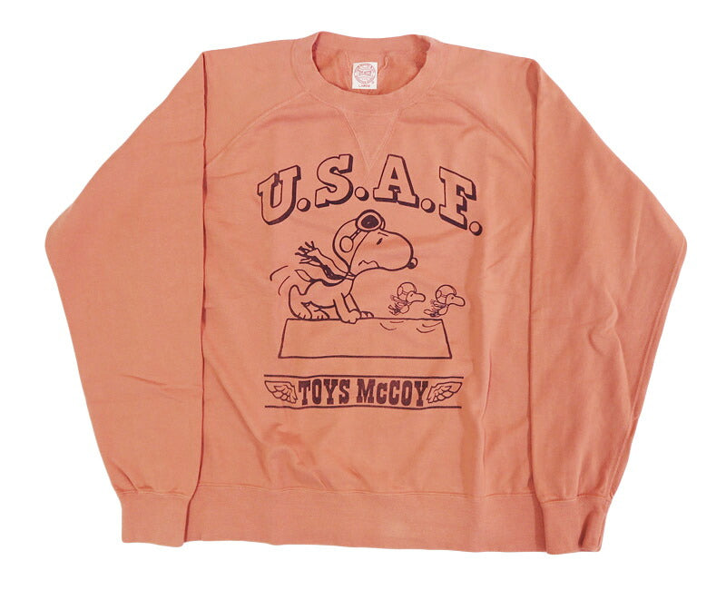 トイズマッコイ TOYS McCOY 長袖 プリント ガーメントダイ クルーネック スウェット SNOOPY スヌーピー "U.S.A.F. FLYING ACE" TMC2550【2025年秋冬新作】
