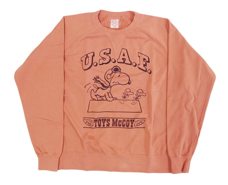 トイズマッコイ TOYS McCOY 長袖 プリント ガーメントダイ クルーネック スウェット SNOOPY スヌーピー "U.S.A.F. FLYING ACE" TMC2550【2025年秋冬新作】