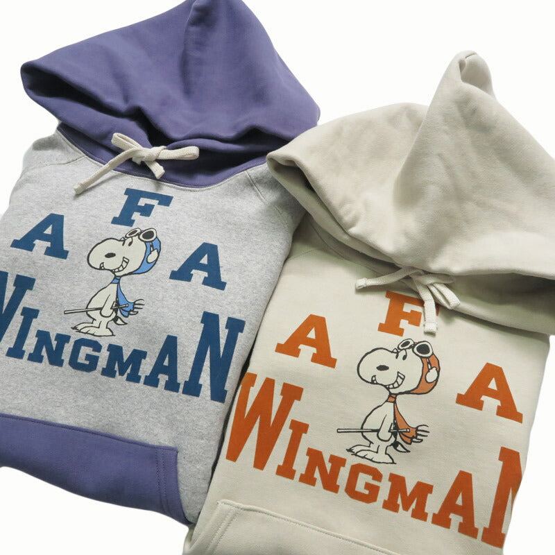トイズマッコイ TOYS McCOY 長袖 ヘビーウェイト スウェット パーカー ラグランスリーブ スヌーピー SNOOPY AFA WINGMAN TMC2552 【2025年秋冬新作】
