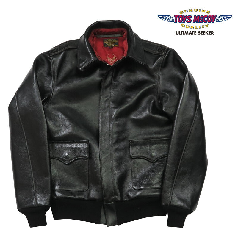 トイズマッコイ TOYS McCOY ブラック A-2 レザー フライトジャケット RWA CLOTHING CO. BLACK VER. RED LINING ホースハイド 馬革 TMJ2506 【2025年春夏新作】
