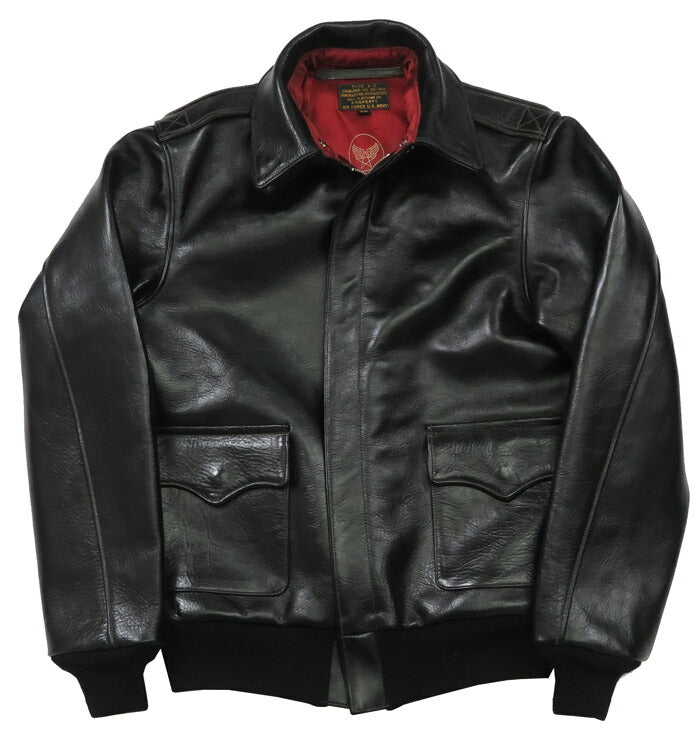 トイズマッコイ TOYS McCOY ブラック A-2 レザー フライトジャケット RWA CLOTHING CO. BLACK VER. RED LINING ホースハイド 馬革 TMJ2506 【2025年春夏新作】