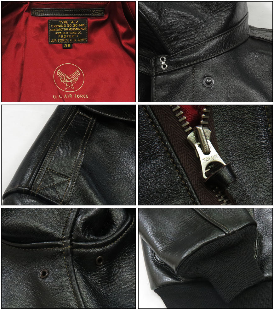 トイズマッコイ TOYS McCOY ブラック A-2 レザー フライトジャケット RWA CLOTHING CO. BLACK VER. RED LINING ホースハイド 馬革 TMJ2506 【2025年春夏新作】