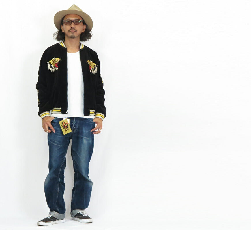 テーラー東洋 テイラー東洋 Tailor Toyo ベロア×キルト サテン スカジャン ROARING TIGER × WHITE EAGLE ジャケット 50年代中期 ベルベット 別珍 TT15544 【2024-25年秋冬新作】