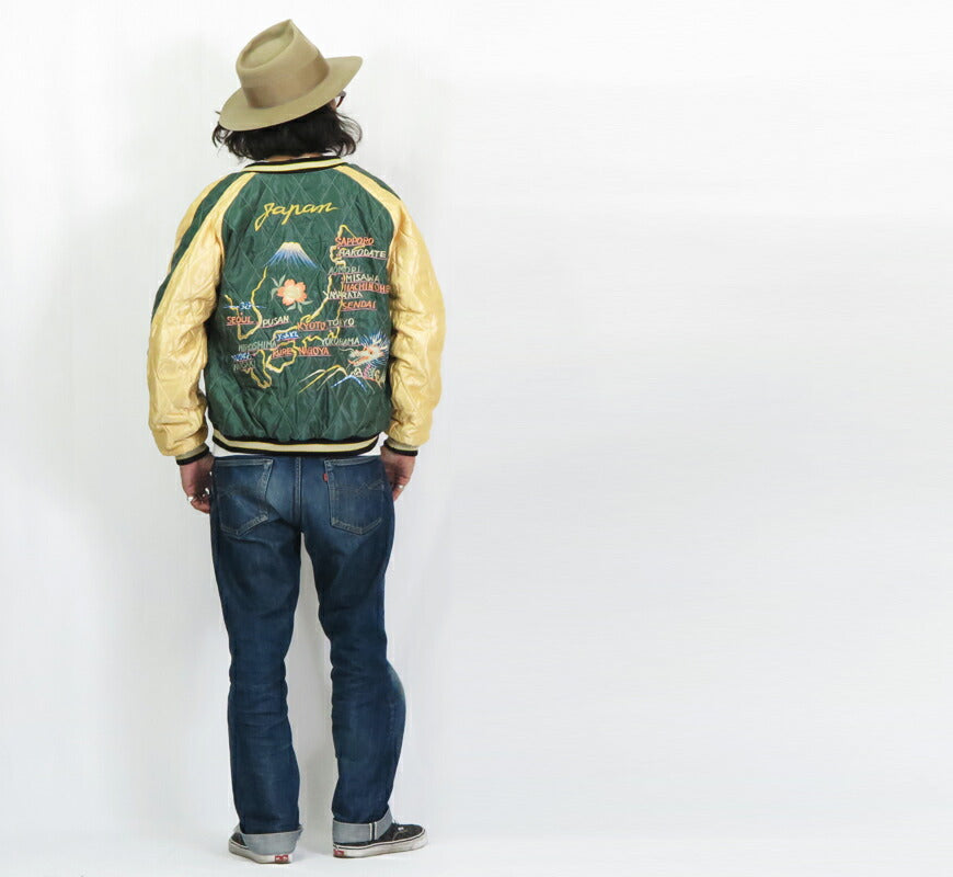 テーラー東洋 テイラー東洋 Tailor Toyo ベロア×キルト サテン スカジャン BLACK EAGLE” × JAPAN MAP ジャケット 50年代中期 ベルベット 別珍 TT15544 【2024-25年秋冬新作】