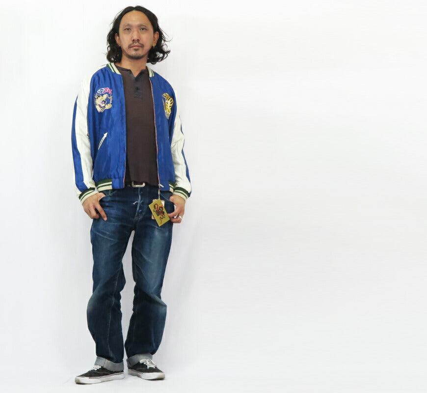 テーラー東洋 テイラー東洋 Tailor Toyo リバーシブル アセテート サテン スカジャン WHITE EAGLE × LANDSCAPE 刺繍 ジャケット TT15682-162 【2025年春夏新作】