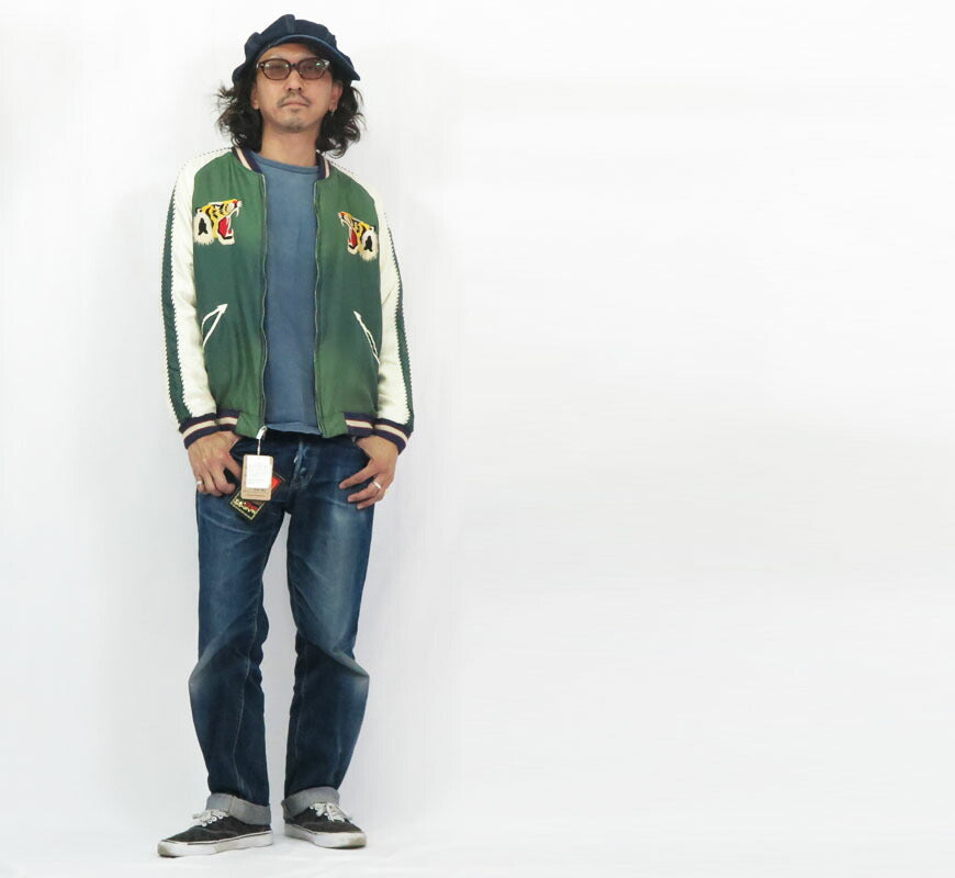 テーラー東洋 テイラー東洋 Tailor Toyo リバーシブル サテン スカジャン エイジング加工モデル TIGER HEAD × JAPAN MAP ジャケット TT15710 【2025年春夏新作】