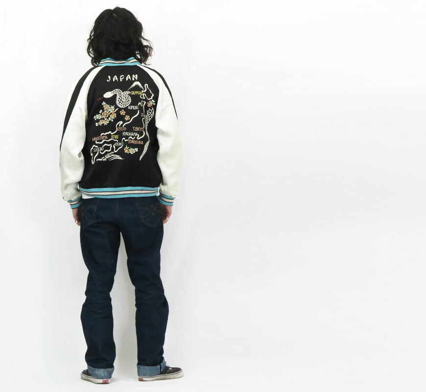 テーラー東洋 テイラー東洋 Tailor Toyo リバーシブル アセテート サテン スカジャン 港商 SPECIAL EDITION 60周年限定モデル WHITE SNAKE × JAPAN MAP & SNAKE スーベニア スーヴェニア ジャケット ジャンパー TT15712 【2025年春夏新作】