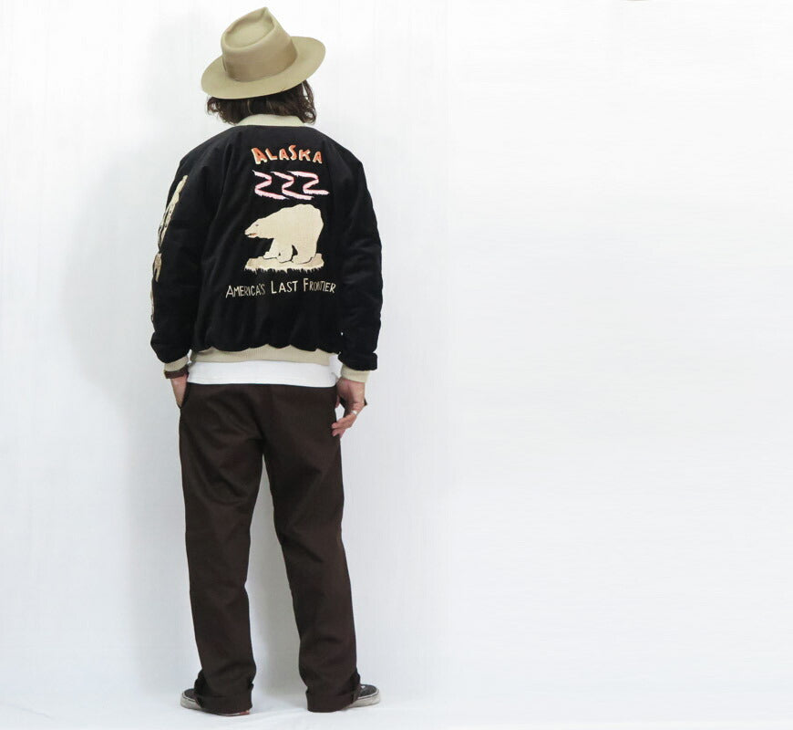テーラー東洋 テイラー東洋 Tailor Toyo ベロア×キルト サテン スカジャン POLAR BEAR × ALASKA MAP ジャケット ベルベット 別珍 TT15792-119 【2025年秋冬新作】