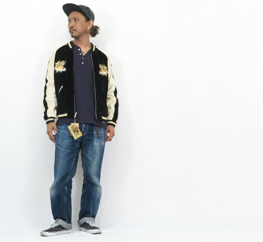 テーラー東洋 テイラー東洋 Tailor Toyo 2TONE ベロア × サテン スカジャン TIGER HEAD × GOLD DRAGON ジャケット TT15795 【2025年秋冬新作】