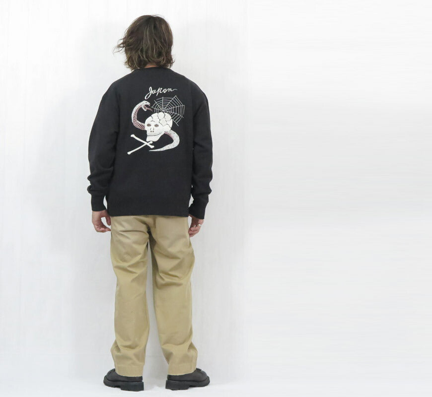 テーラー東洋 Tailor Toyo 長袖 スカ刺繍 クルーネック スウェットSUKA CREW SWEAT EMBROIDERED “SKULL & SNAKE” テイラー東洋 TT69650【2025年秋冬新作】