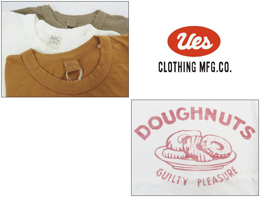UES ウエス DOUGHNUTS ドーナツ バインダーネック 半袖 Tシャツ 652504【2025年春夏新作】
