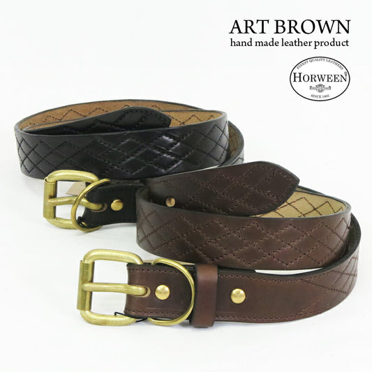 ART BROWN アートブラウン ホーウィン社 クロムエクセル レザー キルティング ステッチ ベルト VGB35109AB 【2024-25年秋冬新作】