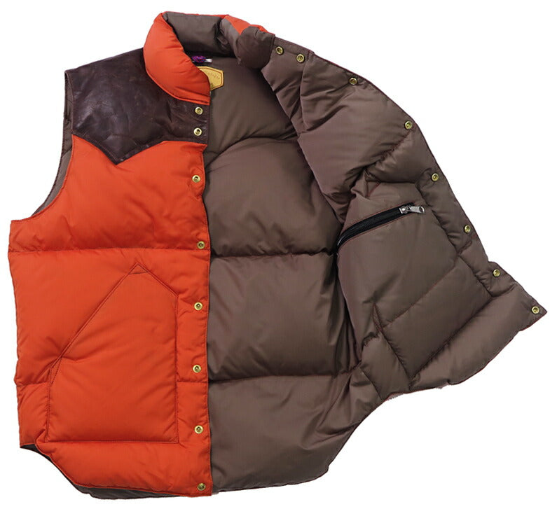 ウェアハウス WAREHOUSE ロッキーマウンテン フェザーベッド ROCKY MOUNTAIN FEATHERBED リップストップナイロン ダウンベスト ホースハイド レザーヨーク NYLON DOWN VEST ホワイトダックダウン WH2221 【2024-25年秋冬新作】