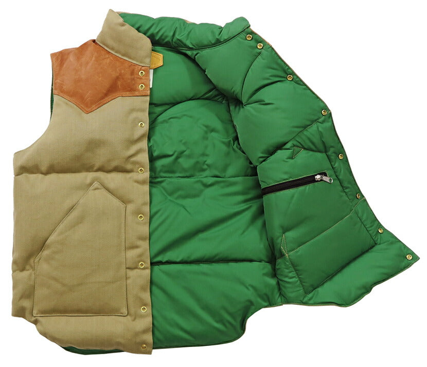 ウェアハウス WAREHOUSE ロッキーマウンテン フェザーベッド ROCKY MOUNTAIN FEATHERBED コットンキャンバス ダウンベスト ホースハイド レザーヨーク NYLON DOWN VEST ホワイトダックダウン WH2223 【2024-25年秋冬新作】