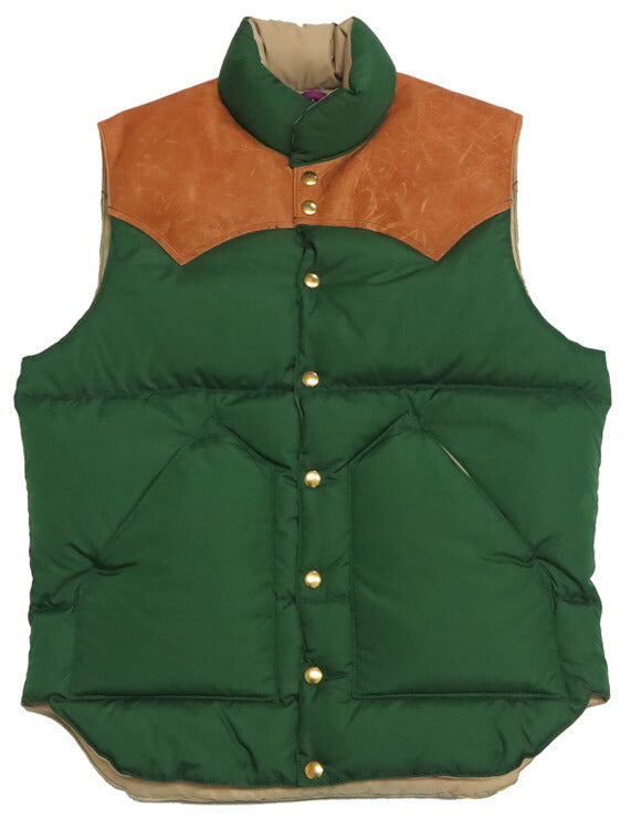 ウェアハウス WAREHOUSE ロッキーマウンテン フェザーベッド ROCKY MOUNTAIN FEATHERBED ナイロン ダウンベスト ホースハイド レザーヨーク NYLON DOWN VEST ホワイトダックダウン WH2234 【2025年秋冬新作】