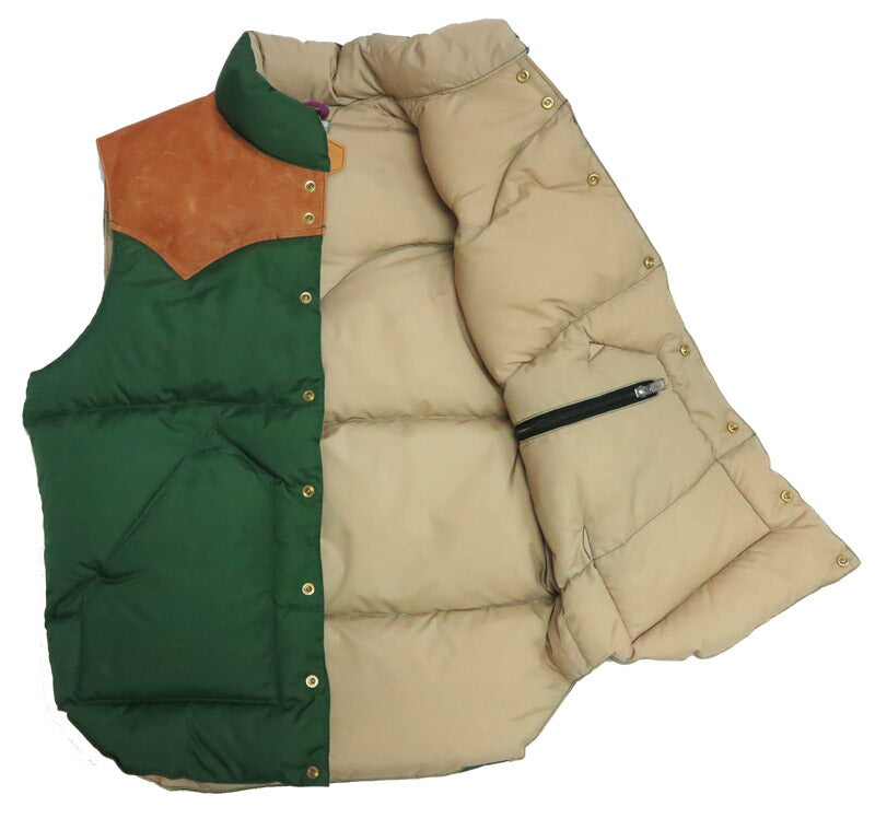 ウェアハウス WAREHOUSE ロッキーマウンテン フェザーベッド ROCKY MOUNTAIN FEATHERBED ナイロン ダウンベスト ホースハイド レザーヨーク NYLON DOWN VEST ホワイトダックダウン WH2234 【2025年秋冬新作】