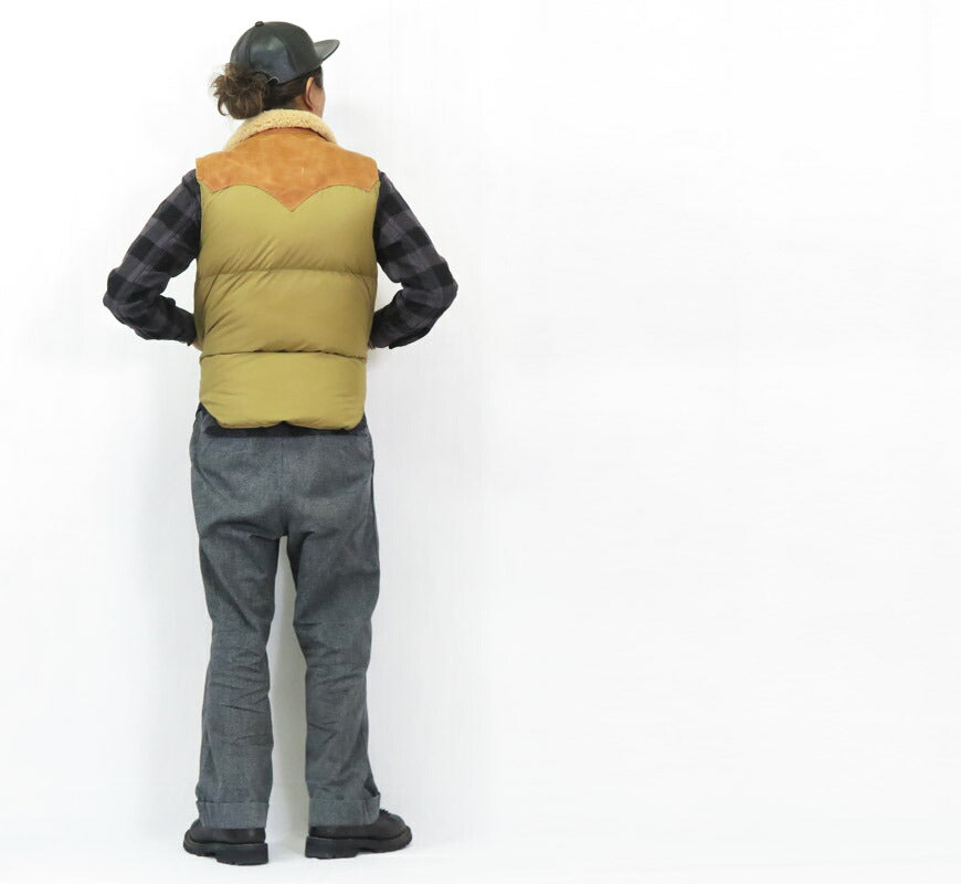 ウェアハウス WAREHOUSE ロッキーマウンテン フェザーベッド ROCKY MOUNTAIN FEATHERBED ナイロン クリスティ ダウンベスト ホースハイド レザーヨーク NYLON CHRISTY DOWN VEST ホワイトダックダウン WH2235 【2025年秋冬新作】