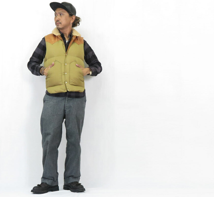 ウェアハウス WAREHOUSE ロッキーマウンテン フェザーベッド ROCKY MOUNTAIN FEATHERBED ナイロン クリスティ ダウンベスト ホースハイド レザーヨーク NYLON CHRISTY DOWN VEST ホワイトダックダウン WH2235 【2025年秋冬新作】