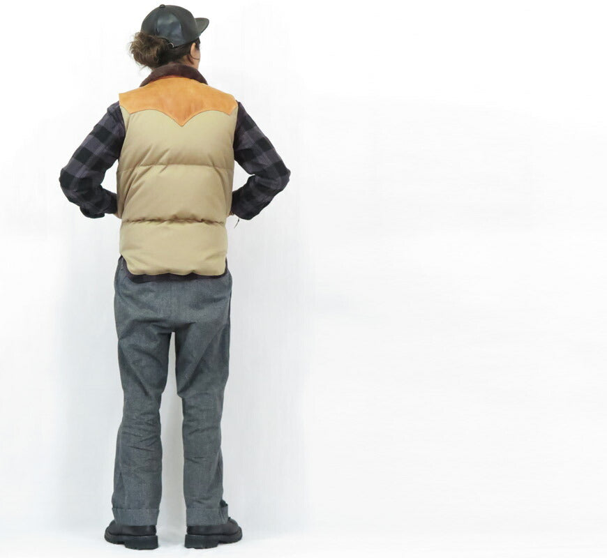 ウェアハウス WAREHOUSE ロッキーマウンテン フェザーベッド ROCKY MOUNTAIN FEATHERBED ウェストポイントクロス クリスティ ダウンベスト ホースハイド レザーヨーク NYLON CHRISTY DOWN VEST ホワイトダックダウン WH2238 【2025年秋冬新作】