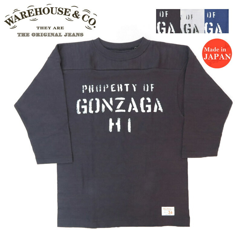 ウェアハウス WAREHOUSE 7分袖 Tシャツ フットボール ”GONZAGA HI" WH4063-GONZAGA【2025年春夏新作】