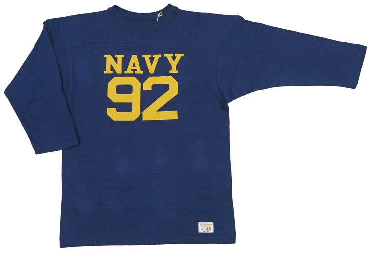 ウェアハウス WAREHOUSE Lot.4063 7分袖 Tシャツ フットボール NAVY92 【2025年秋冬新作】