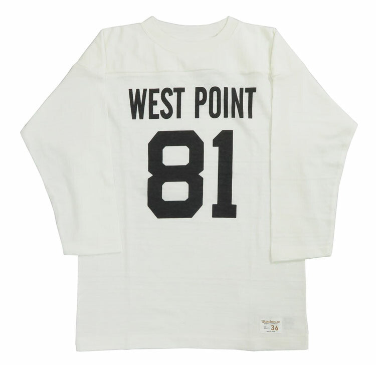 ウェアハウス WAREHOUSE 7分袖 Tシャツ フットボール "WEST POINT" WH4063【2024-25年秋冬新作】