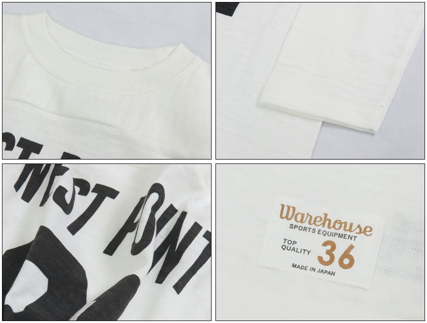 ウェアハウス WAREHOUSE 7分袖 Tシャツ フットボール "WEST POINT" WH4063【2024-25年秋冬新作】
