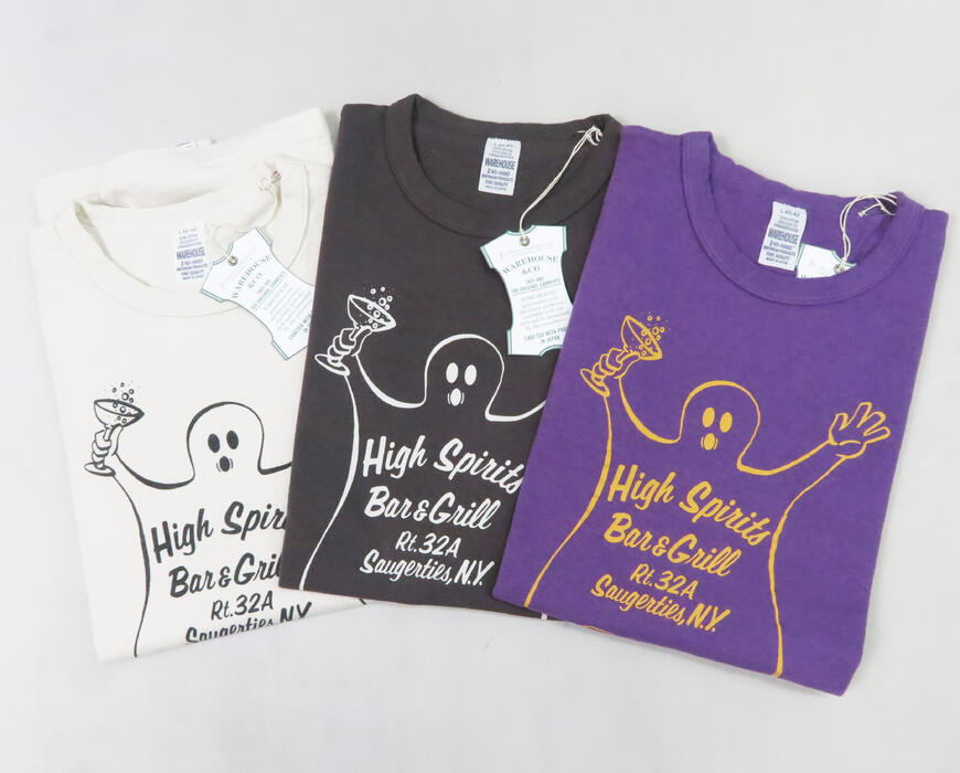 ウェアハウス WAREHOUSE 半袖 プリントTシャツ HIGH SPIRITS 2nd hand セカンドハンド セコハン 4064 【2025年春夏新作】