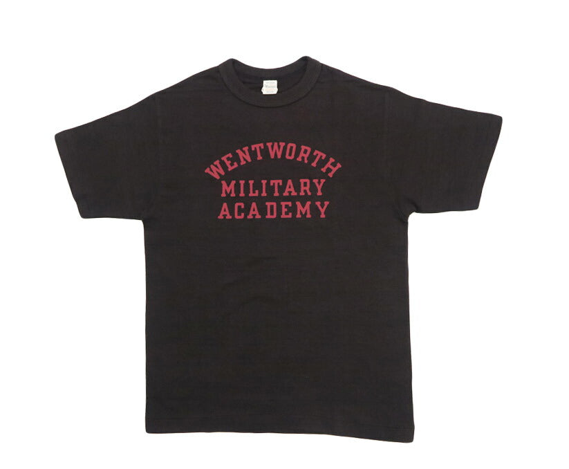 ウェアハウス WAREHOUSE プリント 半袖 Tシャツ MILITARY ACADEMY シャドーボーダー ローゲージ編み WH4601【2025年春夏新作】