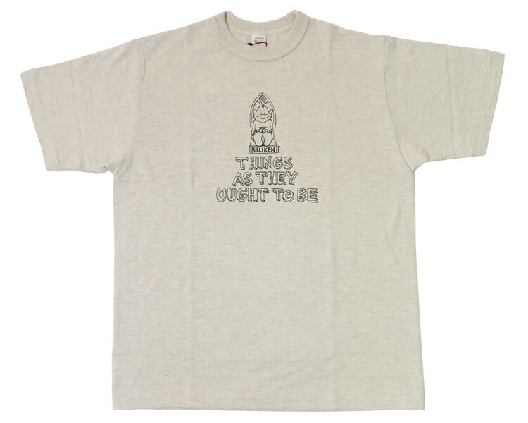 ウェアハウス WAREHOUSE × 花井 祐介 プリント 半袖 Tシャツ ビリケン THING AS THEY OUGHT TO BE シャドーボーダー ローゲージ編み WH4601【2025年春夏新作】