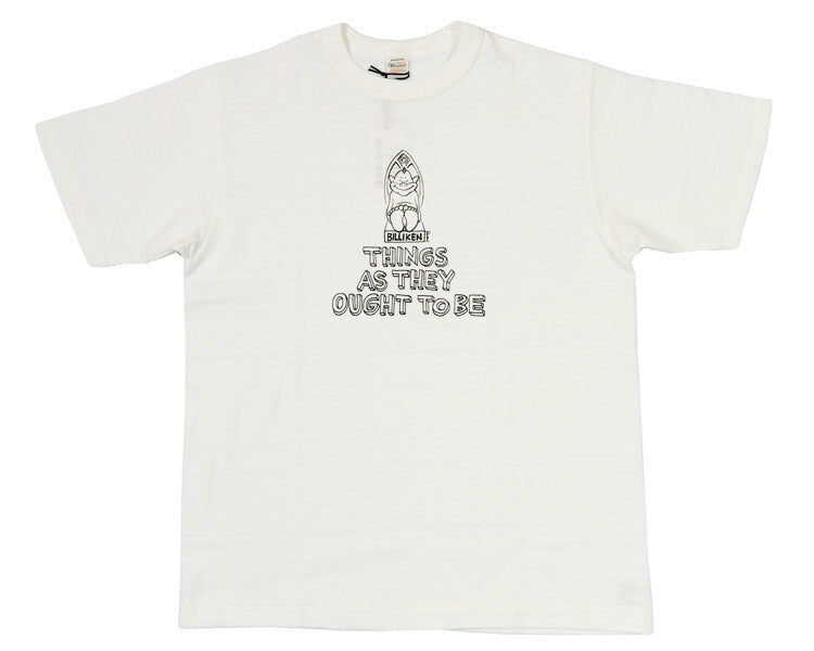 ウェアハウス WAREHOUSE × 花井 祐介 プリント 半袖 Tシャツ ビリケン THING AS THEY OUGHT TO BE シャドーボーダー ローゲージ編み WH4601【2025年春夏新作】