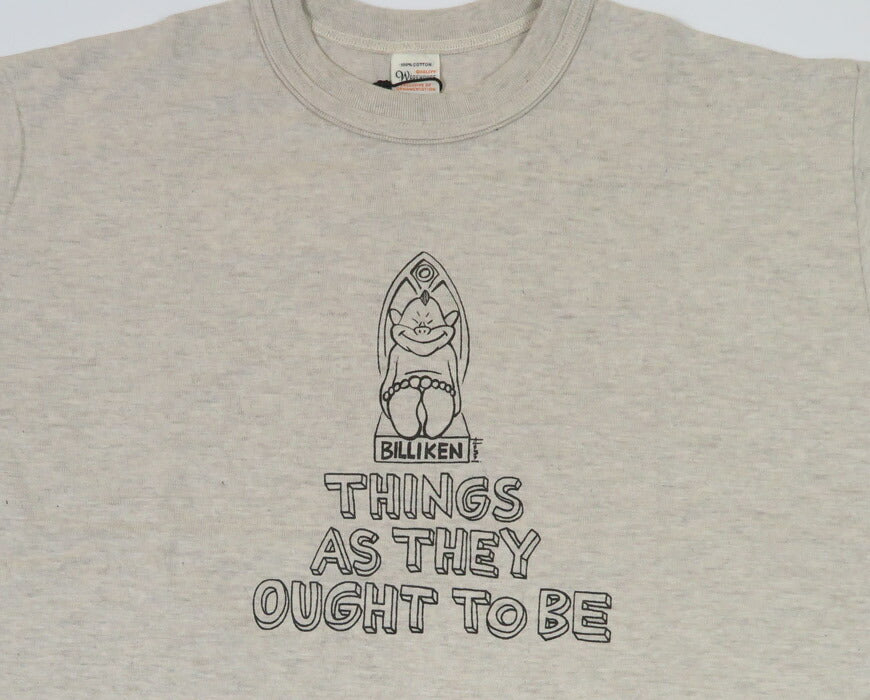 ウェアハウス WAREHOUSE × 花井 祐介 プリント 半袖 Tシャツ ビリケン THING AS THEY OUGHT TO BE シャドーボーダー ローゲージ編み WH4601【2025年春夏新作】