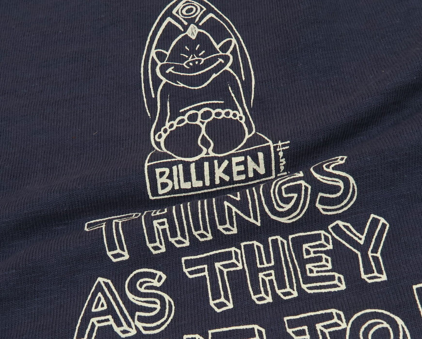ウェアハウス WAREHOUSE × 花井 祐介 プリント 半袖 Tシャツ ビリケン THING AS THEY OUGHT TO BE シャドーボーダー ローゲージ編み WH4601【2025年春夏新作】