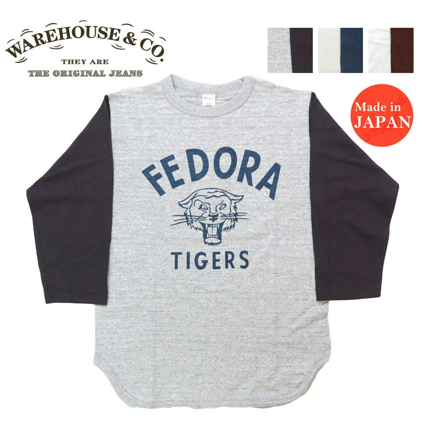 ウェアハウス WAREHOUSE 7分袖 Tシャツ ベースボール FEDORA WH4800【2025春夏新作】