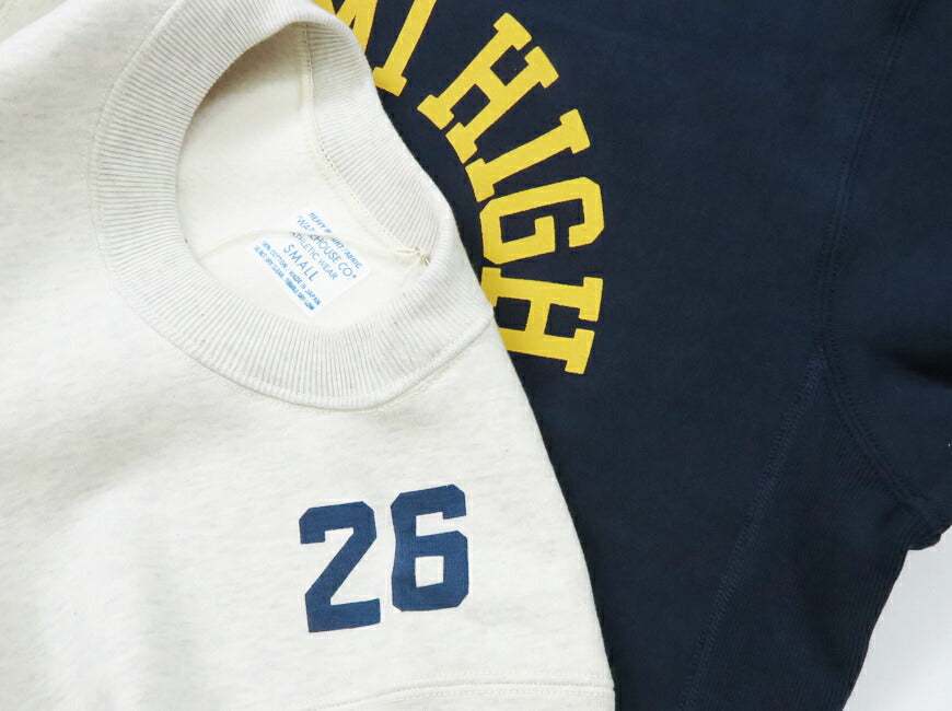 ウェアハウス WAREHOUSE 長袖 リバーススタイル クルーネック プリント スウェット トレーナー MIAMI HIGH FOOTBALL WH483 【2024-25年秋冬新作】
