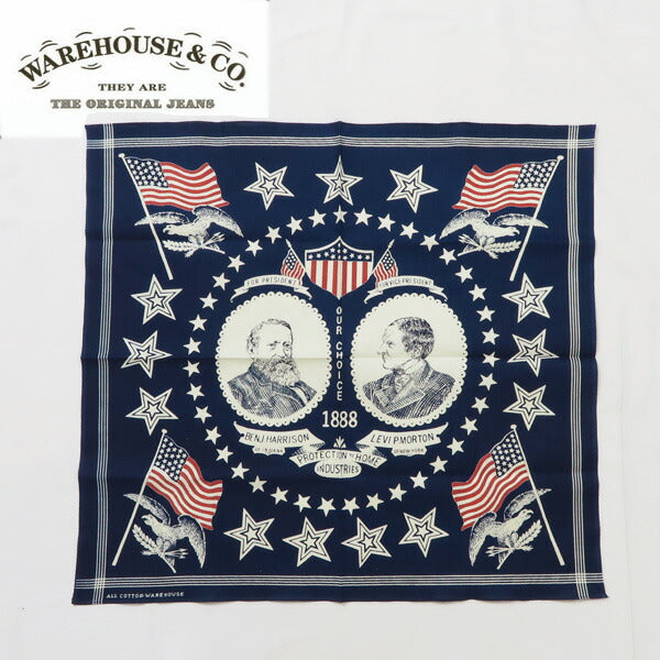WAREHOUSE ウェアハウス セルビッジ バンダナ アワーチョイス インディゴ染め SELVEDGE BANDANA OUR CHOICE WH5245【2024-25年秋冬新作】