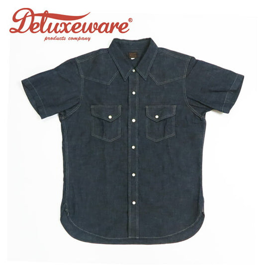 デラックスウェア DELUXEWARE 半袖 6oz デニム ウエスタン シャツ WWS-30S【2025年春夏新作】