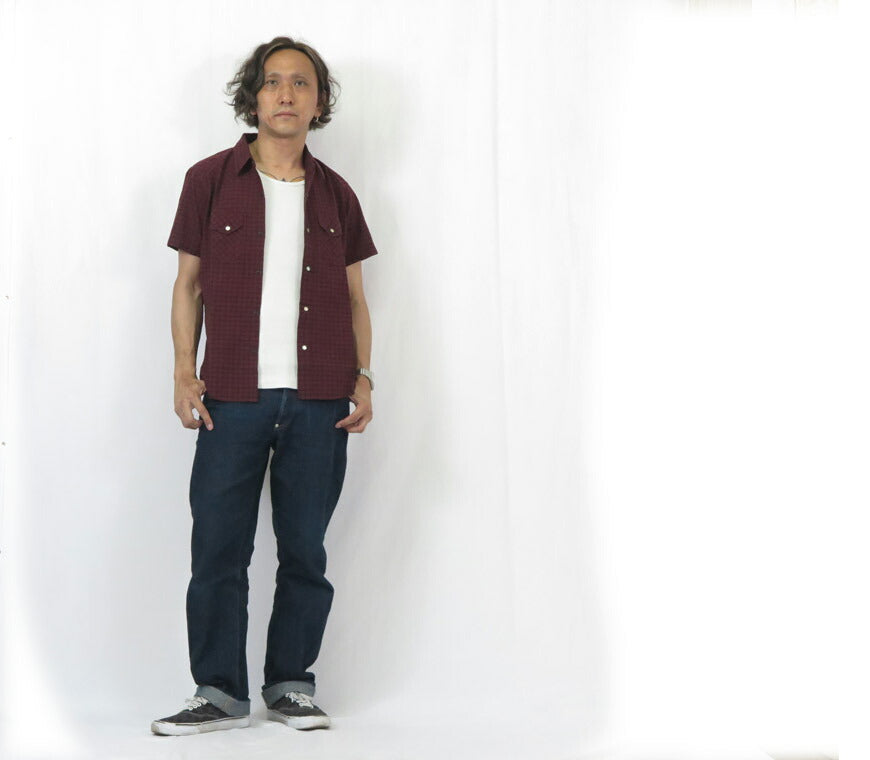 デラックスウェア DELUXEWARE 半袖 チェック柄 ウエスタン シャツ WWS-30S【2025年春夏新作】