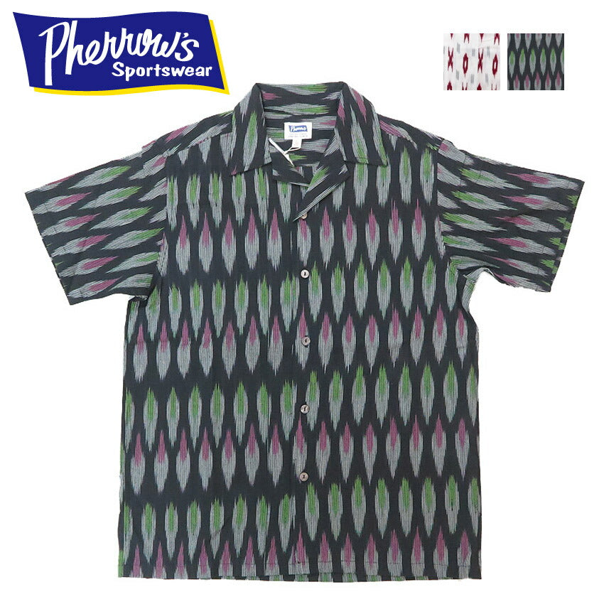 フェローズ PHERROW'S 半袖 MADE IN INDIA オープンカラーシャツ 25S-HANDMADE FABRIC SHIRTS【2025年春夏新作】