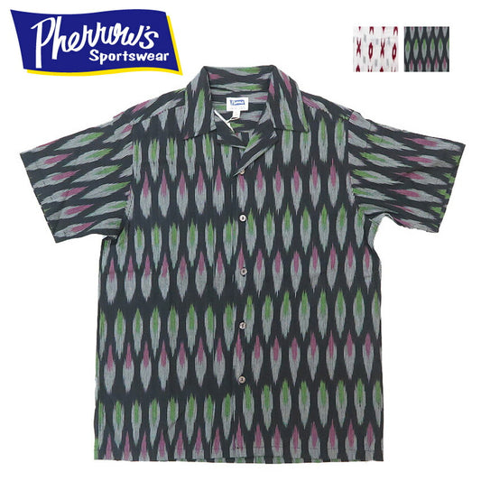 フェローズ PHERROW'S 半袖 MADE IN INDIA オープンカラーシャツ 25S-HANDMADE FABRIC SHIRTS【2025年春夏新作】