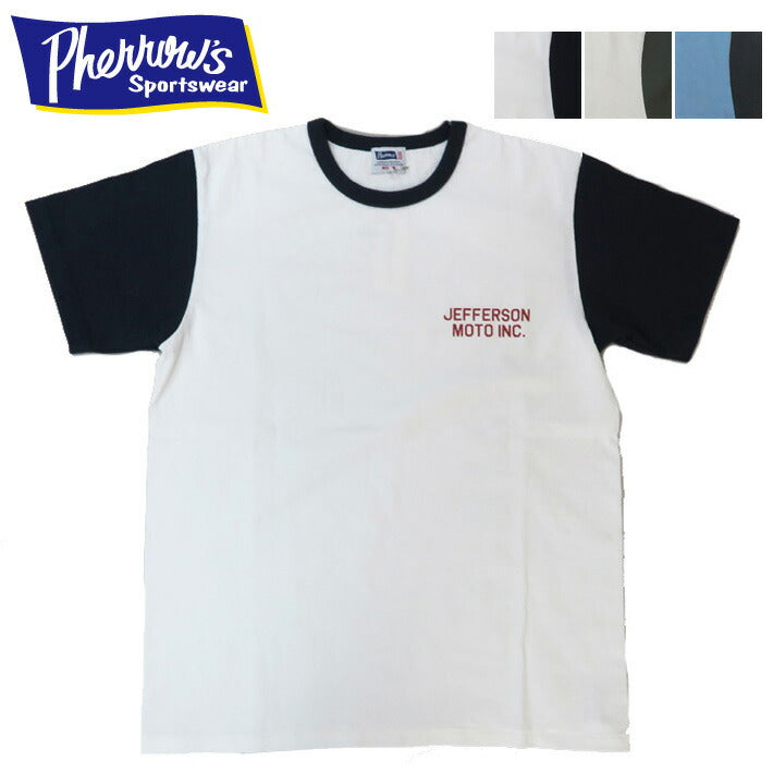 フェローズ PHERROW'S 半袖 Tシャツ バックプリント ロゴ「Jefferson」25S-PMT-TT1