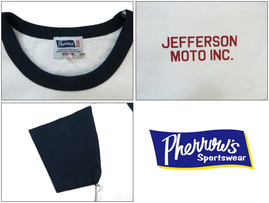 フェローズ PHERROW'S 半袖 Tシャツ バックプリント ロゴ「Jefferson」25S-PMT-TT1