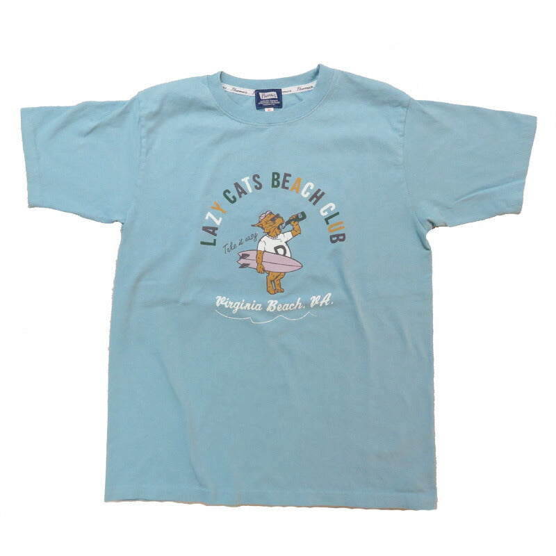 フェローズ PHERROW'S 半袖 Tシャツ バックプリント 「LAZY CATS BEACH CLUB 」25S-PT10【2025年春夏新作】