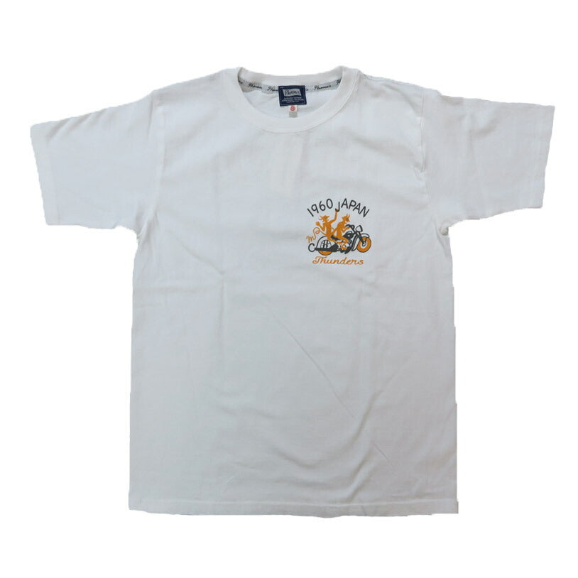 フェローズ PHERROW'S 半袖 プリントTシャツ  バックプリント「THUNDERS 」25S-PT13【2025年春夏新作】