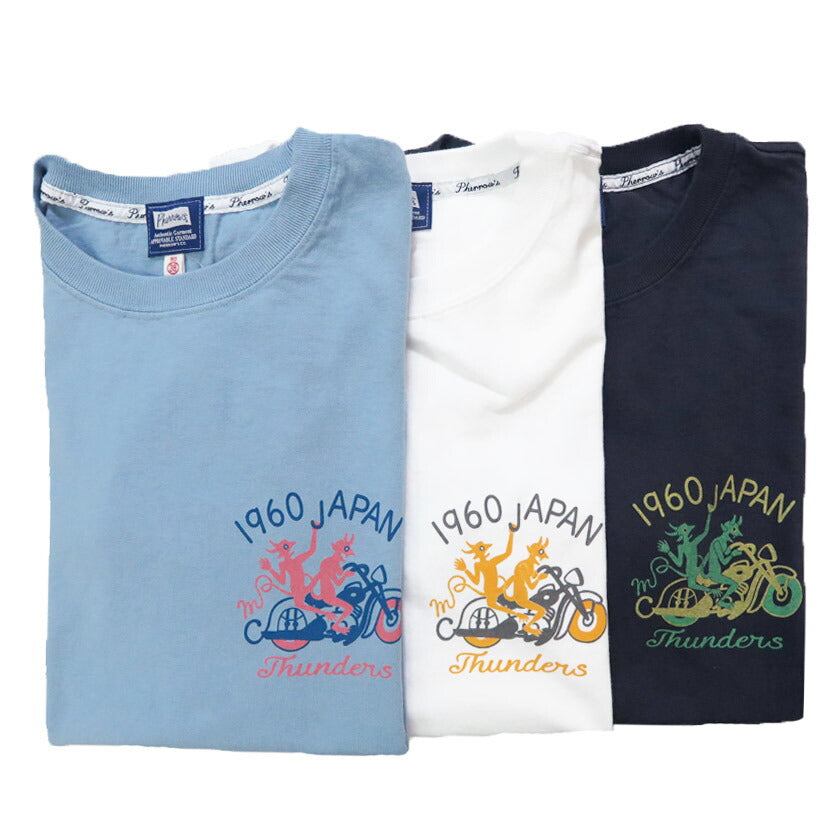 フェローズ PHERROW'S 半袖 プリントTシャツ  バックプリント「THUNDERS 」25S-PT13【2025年春夏新作】